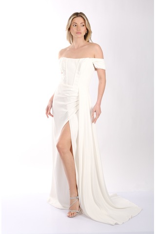 Abiye Elbise Dori 00kb5136 Beyaz