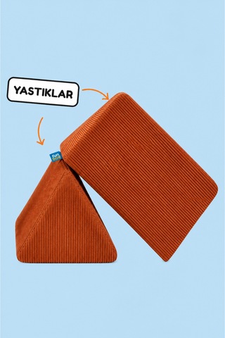 Funbed Sofa Çocuk Oyun Koltuğu, Modüler Katlanır Yatak Ve Oyun Minderi Seti, Süngerli Güvenli Çocuk Kanepe Kiremit - 889056427 Kiremit