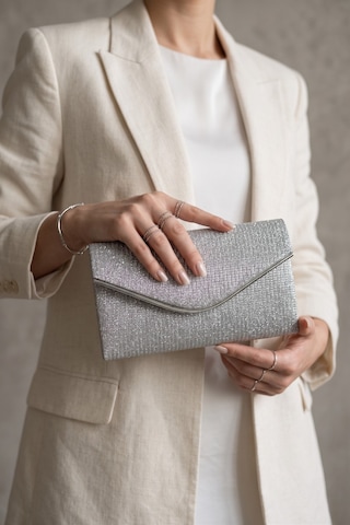 Vellabags Gümüş Işıltılı Kadın Abiye Portföy Çanta