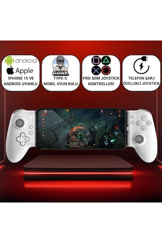 Coofbe Profesyonel Titreşimli 400mah Type-c Girişli Mobil Oyun Kolu Joystick Apple Uyumlu iOS &android İle