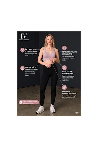 Dark Velvet Kadın Çapraz Askılı Dikişsiz Görünümlü Bralet Büstiyer Lila