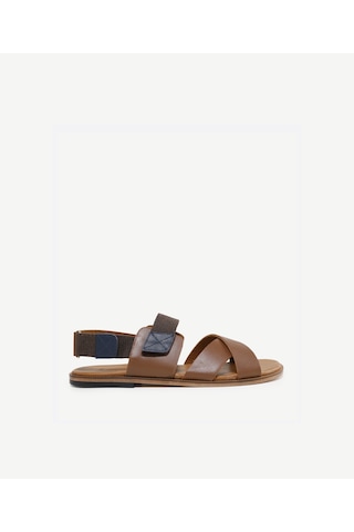 Yargıcı Çapraz Deri Sandalet 24yeay4481x 057 Kahverengi
