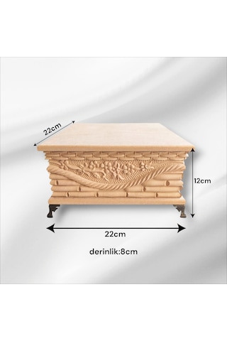 Ahşap- Ham Mdf-takı-aksesuar-çok Amaçlı- Ayaklı Kare Kutu