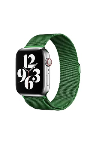 Newface Apple Watch Uyumlu 38mm Metal Mıknatıslı Kordon - Yeşil