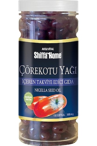 Aksu Vital Shiffa Home Çörekotu Yağı Softgel 500 MG 150 Kapsül