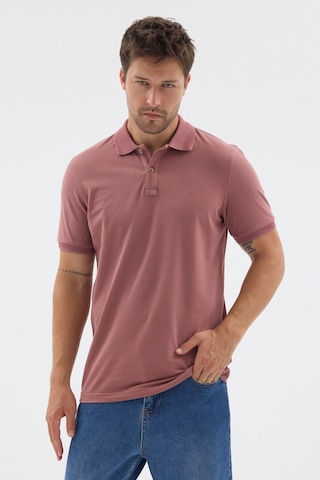İmza Pembe Polo Yaka Pike Kısa Kol Slim Fit %100 Pamuk Tişört 1011260171 Koyu Gülkurusu