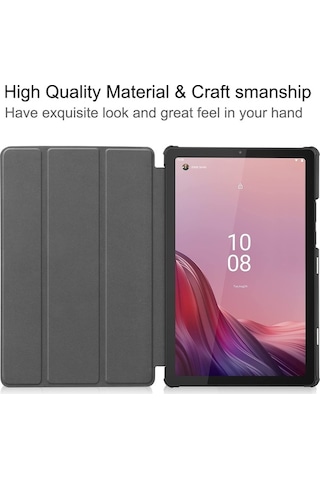 Prestigegoods Lenovo Tab M9 İçin Pu Deri Kılıf & 3 Katlı Stand Kapak Çizilmez, Mikrofiber Astarlı Tablet Kılıfı Arka Kapak