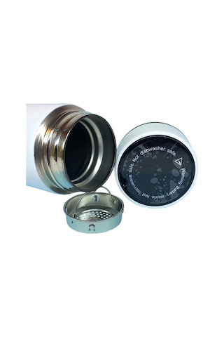 Kişiselleştirilebilir Dereceli Termos 05 Lt Beyaz Renk Beyaz