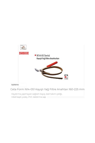 Ceta Form N14-051 Kayışlı Yağ Filtre Anahtarı 160-225 Mm