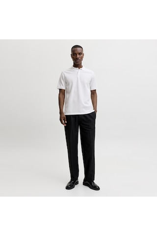 Jack & Jones Erkek Kisa Kollu Polo Tisört - Austin - 12268130 Beyaz