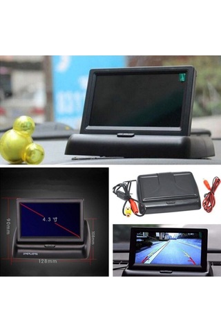 Katlanır 4,3" Lcd Ekran Ve Geri Vites Park Kamerası