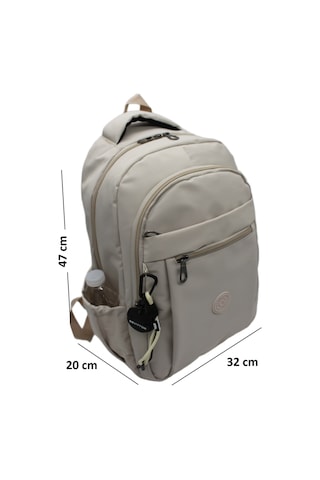 Su Geçirmez Kumaş Unisex Okul Çantası Bej Renk Okul Sırt Çantası 2300