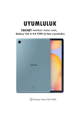 Galaxy Tab A 8.0 T290 8 Inç Nano Kırılmaz Ekran Koruyucu Kırılmaz Şeffaf Cam Koruyucu Tam Uyumlu Kılıf
