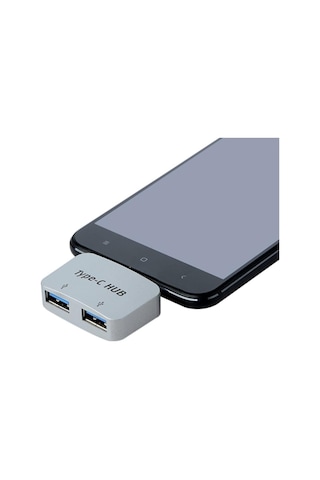 4493 Type C To Usb 3.0 2 Port Hub 3.1 Çevirici Dönüştürücü Çoklayıcı Çoğaltıcı