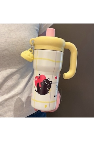 Didadodo Ofis Mavi Kedi Hasır Bardak Büyük Boy Buzluklu Xk Mavi Mavi Mavi