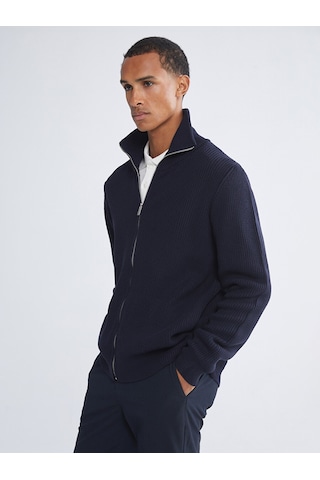 Lcw Vision Lacivert Standart Kalıp Dik Yaka Erkek Triko Hırka