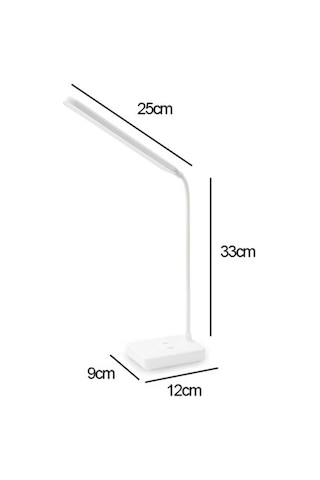 River World İnce Uzun Dokunmatik USB Şarjlı 360 Derece Dönebilir Beyaz