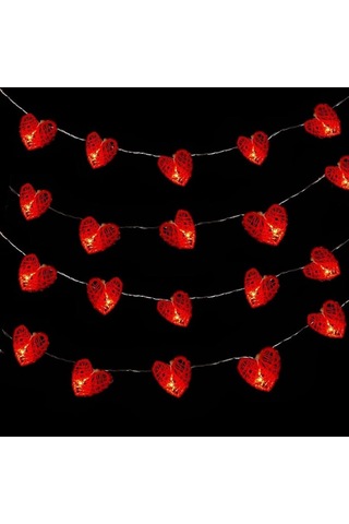 3m Sevgililer Günü 20 Led Kırmızı Kalp Şekli Işık Zinciri Işık Dekorasyonu Pille Çalışan Kalp Şekli Işık Ev Sevgililer Düğün Partisi Yıl Dönümü İçin Kırmızı