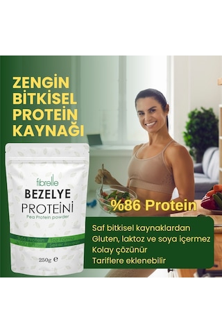 Fibrelle Bezelye Proteini Tozu 250 Gr // Yüksek Protein Oranı // %85 Bezelye