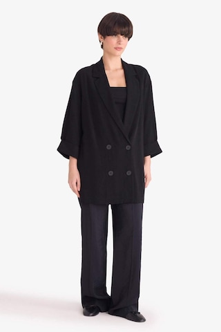 Defacto Regular Fit Ceket Yaka Pamuklu Blazer Ceket G0397ax25aubk81 Siyah