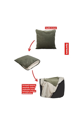 Xpermate Tv Battaniye Yastık Kırlent - Wellsoft Battaniye - Yolculuk Uçak Yastığı 145 x 205