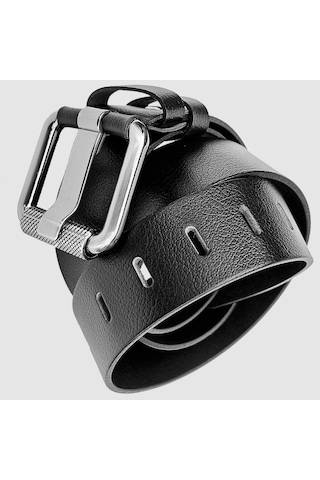 Rich Smith %100 Hakiki Deri Kemer Erkek Spor Krom Roll Toka 4,2 C Siyah
