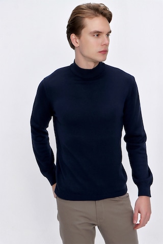 Morven Basic Dinamik Fit Rahat Kesim Yarım Balıkçı Yaka Triko Kazak 99kc017002200 Lacivert