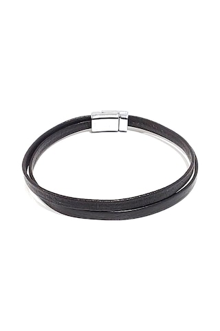 Slim Shadow İnce Hakiki Deri Erkek Bileklik-50-668 Antrasit