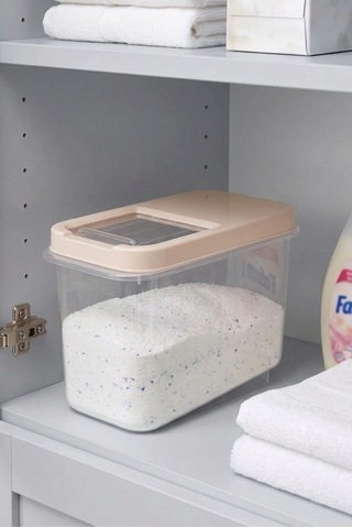 Çok Amaçlı Saklama Kabı 10lt Multibox- Erzak Bakliyat Deterjanlık Saklama Kutusu Bej