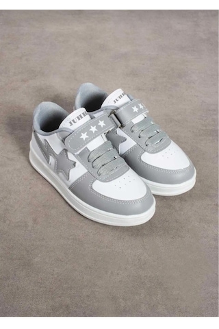 Outlet Ayakkabı Deposu Unisex Çocuk Spor Ayakkabı Beyaz - Gri