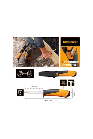 Fiskars Craft Bıçağı, Bileyicili Kılıf Dahil, 20,9 Cm, Siyah/turu Diğer