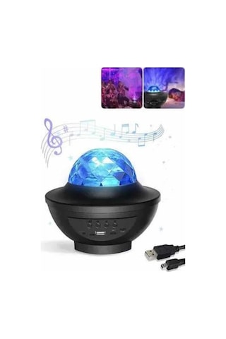 Masa Ve Gece Lambası Renkli Projektör Işıklı Disko Topu Bluetooth Hoparlör