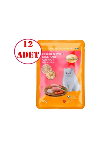 Smart Heart Kedi Konservesi Tavuk Pirinç Ve Havuçlu 85 Gr 12 Ad