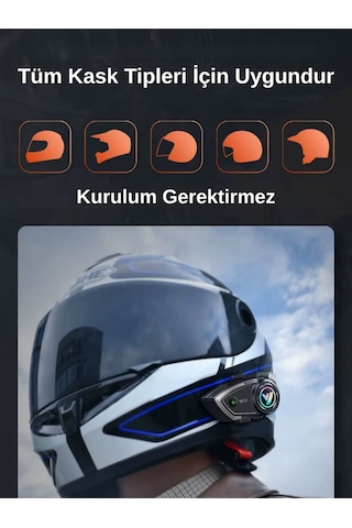 Y80 İntercom Bluetooth Motosiklet Kask Kulaklığı Uyumlu İntercom Kulaklık