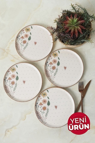 Keramika Soft Bloom Nordic Pasta Tabağı 22 Cm 4 Adet 22875 Çok Renkli