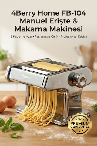 Manuel Makarna Makinesi - Erişte Ve Hamur Açma Makinesi - Çift Kesici Başlıklı - 9 Kademe Ayarlı Gri