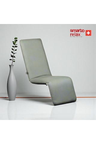 Smarto Relax Katlanabilir Şezlong Yer Minderi Ayarlanabilir Sırt Destekli Zemin Koltuğu, Taşınabilir, Dış Mekân, Gri