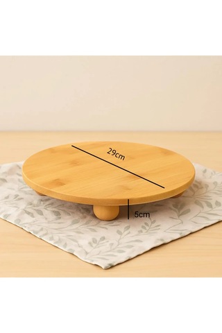 Yuvarlak Bambu Sunum Tahtası 29 Cm Doğal Bambu Servis Ve Sunum Tabağı Bambu