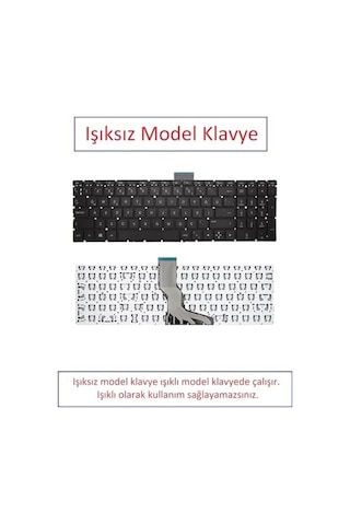 Notebook Klavye - Siyah-ışıksız - Pavilion - 15-bs, 15-bs0xx, 15-bs1xx, 250 G6, 255 G6, 255 G7, 256 G6, 258 G6, 258 G7, Tpn-c129, Tpn-cl30, Tpn-q191, Tpn-q193 Muadili İle Uyumlu - Hp-064