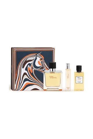 Hermes Terre D'hermes Parfum 75 Ml + 15 Ml + Shower Gel 40 Ml Erkek Parfüm Seti Aromatik