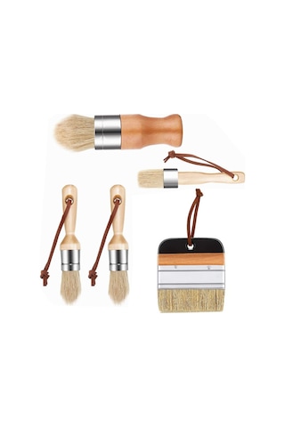 Yunboo Mobil 5'li 1 İnç Domuz Tüy Fırça Seti - Ahşap Mobilya Boyama Ve Mürekkep Parlaklaştırma İçin Hassas Uygulama