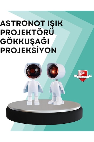 Hubrendy Tekno 360 Ayarlanabilir Başlıklı Astronot Gece Lambası AÇIK GRİ KAHVE KARIŞIMI