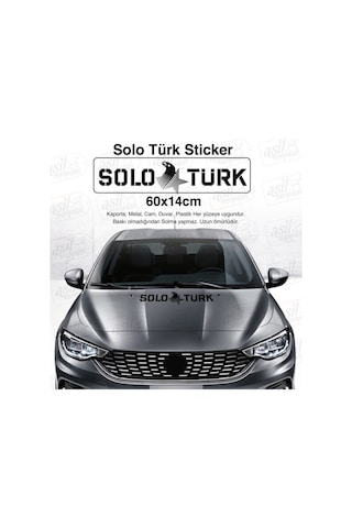Solo Türk Yazılı Kartal Yıldız Oto Sticker Siyah 60 14 Cm6643