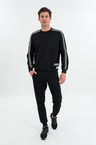 Maraton Comfort Erkek Bisiklet Yaka Siyah- Sweatshirt Siyah-
