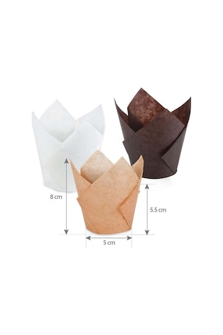 Fastbuy 200 Adet Doğal Kağıt Tulip Fıstık Kasesi - Isı Dayanıklı Tek Kullanım Pastane Ocak Ev Fırını İçin Diğer