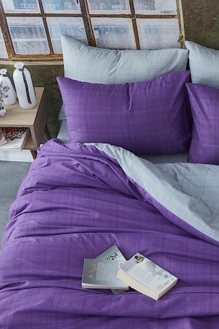 BonjardinHome %100 Pamuklu Çift Taraflı Çift Kişilik Nevresim Takımı (473532855) Mor