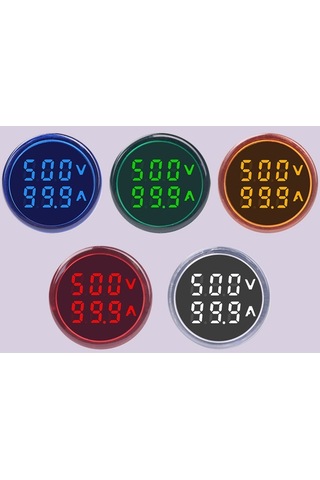 Çift Ekranlı Led Ac60-500v 0-100a Akım Göstergeli Yuvarlak Dijital Ac Voltmetre Ampermetre
