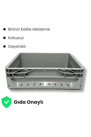 Alpbx Gıdaya Uygun Gri Hamur Pasası 40x30x12 CM - 12 L