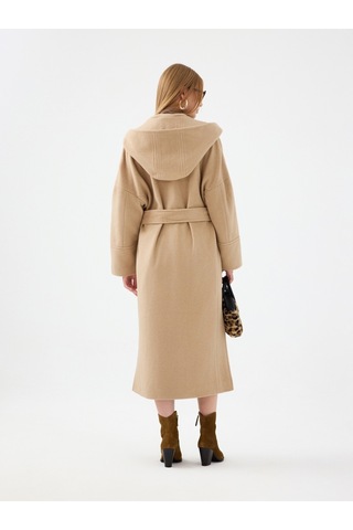 Oversize Kadın Kaban Bej