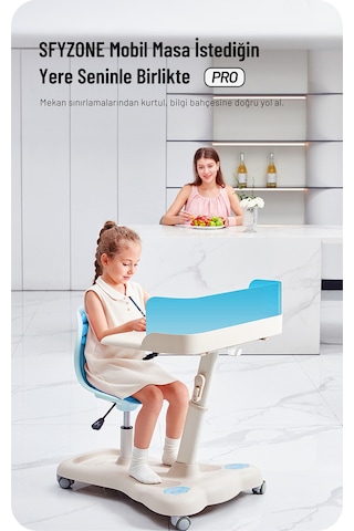 Sfyzone Plus Mobil Çalışma Masası Mavi Beyaz  -  Mavi